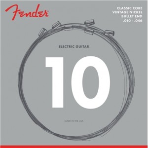 Fender Classic Core Electric Guitar Strings, Vintage Nickel, Bullet Ends