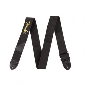 Fender® Black Polyester Logo Straps