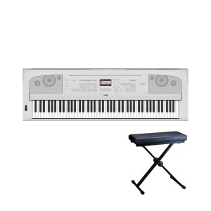 Yamaha DGX-670 Digital Piano - White With Thomsun DF074 Keyboard Bench -Black (Without Stand)