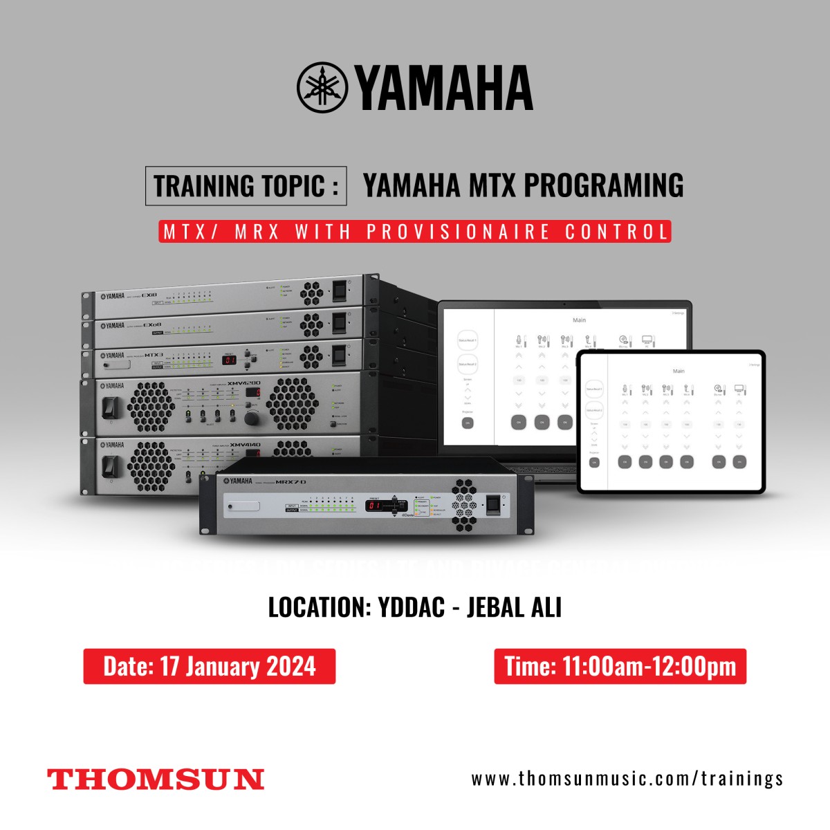 Product Training on Yamaha MTX Programming