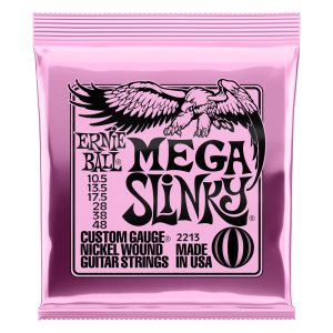 Ernie Ball P02213 Mega Slinky Nickel Wound Electric Guitar Strings 10.5-48 Gauge