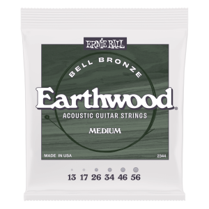 Ernie Ball P02344 Medium Earthwood Bell Bronze Acoustic Guitar Strings 13-56
