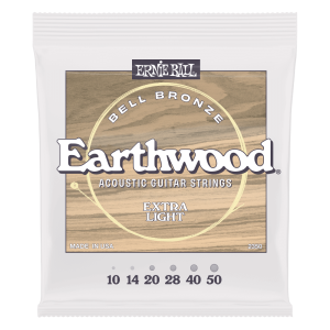 Ernie Ball P02350 Extra Light Earthwood Bell Bronze Acoustic Guitar Strings 10-50