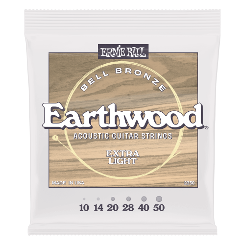 Ernie Ball P02350 Extra Light Earthwood Bell Bronze Acoustic Guitar Strings 10-50