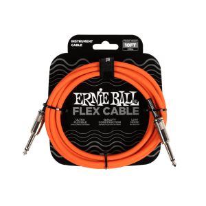 Ernie Ball P06416 Flex Instrument Cable Straight/Straight 10ft - Orange