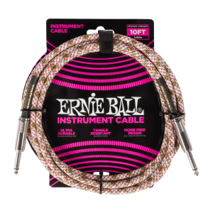 Ernie Ball P06426 Braided Instrument Cable Straight/Straight 10ft - Emerald Argyle