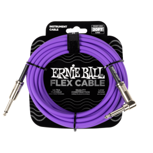 Ernie Ball P06466 Flex Instrument Cable Straight/Angle 20ft - Purple