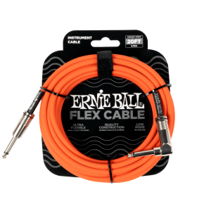 Ernie Ball P06467 Flex Instrument Cable Straight/Angle 20ft - Orange