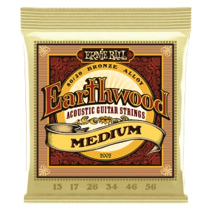 Ernie Ball P02002 Earthwood Medium 80/20 Bronze Acoustic Guitar Strings - 13-56 Gauge