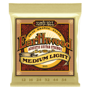 Ernie Ball P02003 Earthwood Medium Light 80/20 Bronze Acoustic Guitar Strings - 12-54 Gauge