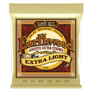 Ernie Ball P02006 Earthwood Extra Light 80/20 Bronze Acoustic Guitar Strings - 10-50 Gauge