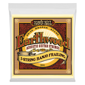 Ernie Ball Earthwood 5-String Banjo Frailing Loop End 80/20 Bronze Acoustic Guitar Strings - 10-24 Gauge