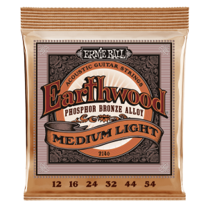 Ernie Ball P02146 Earthwood Medium Light Phosphor Bronze Acoustic Guitar Strings - 12-54 Gauge