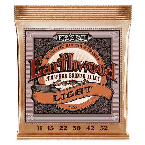 Ernie Ball P02148 Earthwood Light Phosphor Bronze Acoustic Guitar Strings - 11-52 Gauge