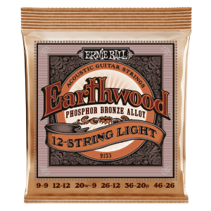 Ernie Ball P02153 Earthwood 12-String Light Phosphor Bronze Acoustic Guitar Strings - 9-46 Gauge