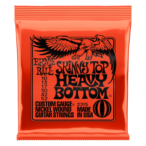 Ernie Ball P02215 - Skinny Top Heavy Bottom Slinky Nickel Wound Electric Guitar Strings - 10-52 Gauge