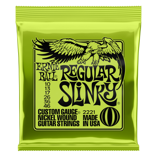 Ernie Ball P02221 - Regular Slinky Nickel Wound Electric Guitar Strings - 10-46 Gauge