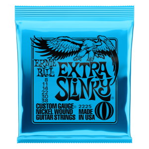 Ernie Ball - P02225 Extra Slinky Nickel Wound Electric Guitar Strings - 8-38 Gauge