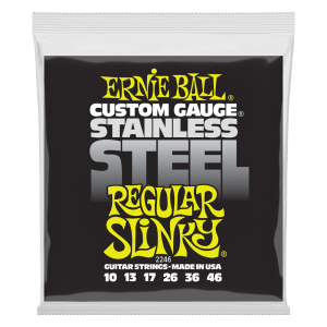 Ernie Ball P02246 - Regular Slinky Stainless Steel Wound Electric Guitar Strings - 10-46 Gauge