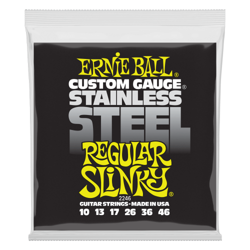 Ernie Ball P02246 - Regular Slinky Stainless Steel Wound Electric Guitar Strings - 10-46 Gauge
