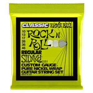 Ernie Ball P02251-  Regular Slinky Classic Rock n Roll Pure Nickel Wrap Electric Guitar Strings - 10-46 Gauge