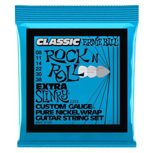 Ernie Ball Extra Slinky Classic Rock n Roll Pure Nickel Wrap Electric Guitar Strings - 8-38 Gauge