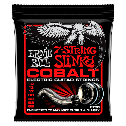 Ernie Ball Skinny Top Heavy Bottom Slinky Cobalt 7-String Electric Guitar Strings - 10-62 Gauge - P02730