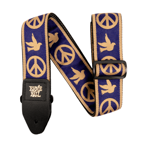 Ernie Ball Navy Blue and Beige Peace Love Dove Jacquard Strap - P04699