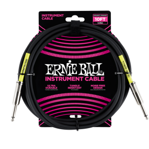 Ernie Ball P06048 10' Straight / Straight Instrument Cable - Black