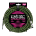 Ernie Ball P06077 10' Braided Straight / Angle Instrument Cable - Black / Green