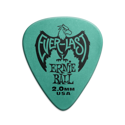 Ernie Ball P09196 2.0mm Teal Everlast Picks 12-pack  