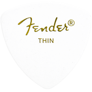 Fender 1980346780 Classic Celluloid Picks, 346 Shape, White, Thin (12)