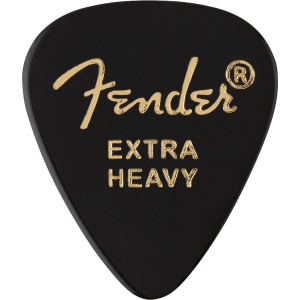 Fender 1980351206 Classic Celluloid Picks, 351 Shape, Extra Heavy, 12 Count - Black