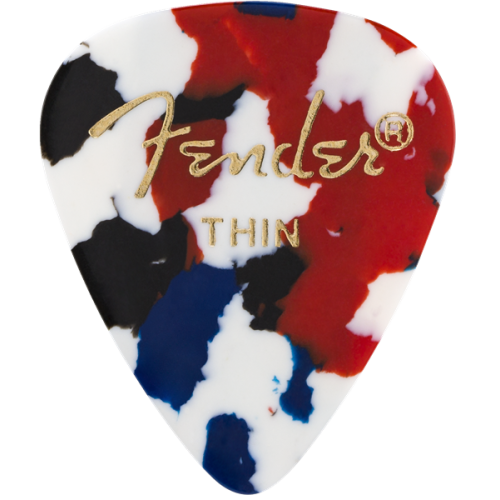Fender 1980351750 Classic Celluloid Picks, 351 Shape, Thin, 12 Count - Confetti