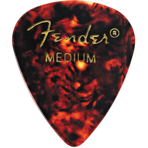 Fender 1980351800 Classic Celluloid Picks, 351 Shape, Medium, 12 Count - Tortoise Shell