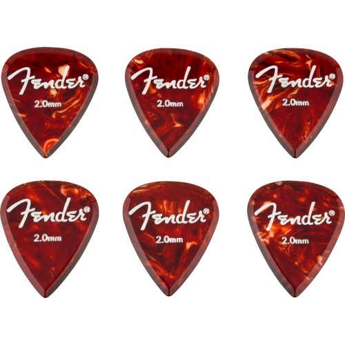 Fender 1986351003 2.0mm Aero Acrylic Picks, 6-count - Tortoiseshell
