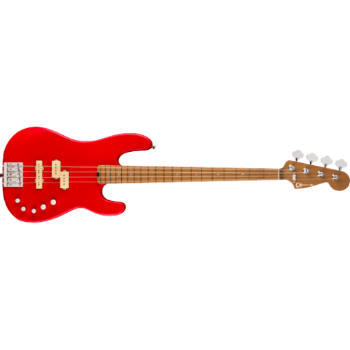 Charvel 2963068509 Pro-Mod San Dimas Bass PJ IV MAH, Caramelized Maple Fingerboard - Satin Ferrari Red
