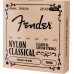 Fender 0730100300 100C Nylon Classical Acoustic Guitar Strings, Clear/Silver, Tie End, .028-.043 Gauges (3-Pack)