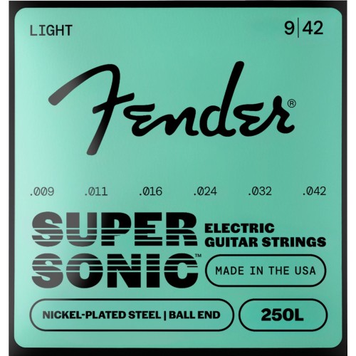 Fender 0730250309 SuperSonic™ 250L Guitar Strings, Nickel-Plated Steel, Ball End, Gauges .009-.042 (3-Pack)