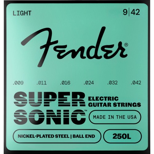 Fender 0730250403 SuperSonic 250L Guitar Strings, Nickel-Plated Steel, Ball End, Gauges .009-.042