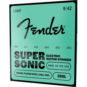 Fender 0730250403 SuperSonic 250L Guitar Strings, Nickel-Plated Steel, Ball End, Gauges .009-.042