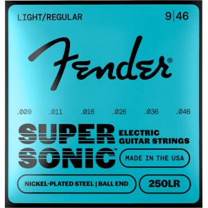 Fender 0730250404 SuperSonic 250LR Guitar Strings, Nickel-Plated Steel, Ball End, Gauges .009-.046