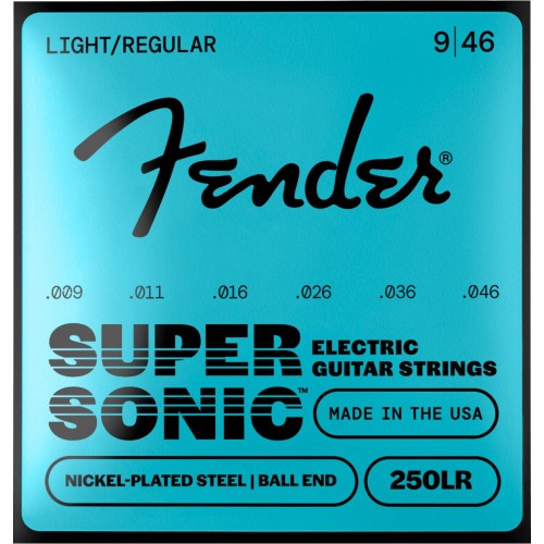 Fender 0730250404 SuperSonic 250LR Guitar Strings, Nickel-Plated Steel, Ball End, Gauges .009-.046