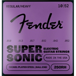 Fender 0730250407 SuperSonic 250RH Guitar Strings, Nickel-Plated Steel, Ball End, Gauges .010-.052