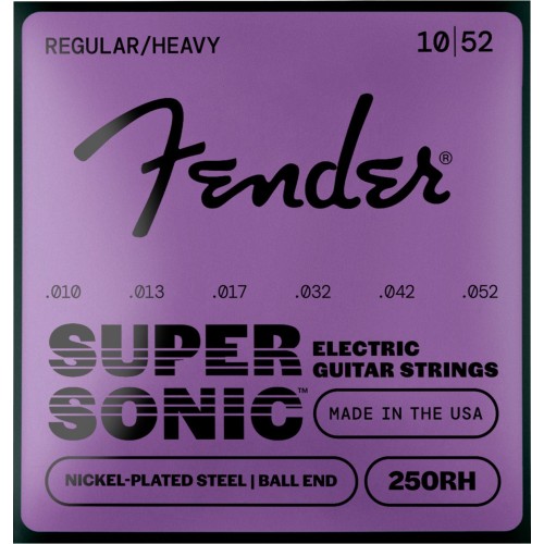 Fender 0730250407 SuperSonic 250RH Guitar Strings, Nickel-Plated Steel, Ball End, Gauges .010-.052