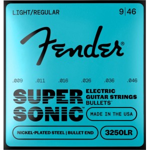 Fender 0733250404 SuperSonic Bullets 3250LR Guitar Strings, Nickel-Plated Steel, Bullet End, Gauges .009-.046