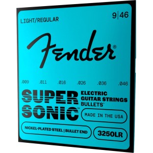 Fender 0733250404 SuperSonic Bullets 3250LR Guitar Strings, Nickel-Plated Steel, Bullet End, Gauges .009-.046