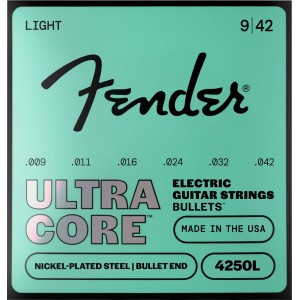 Fender 0733250503 Ultracore Bullets 4250L Guitar Strings, Nickel-Plated Steel, Bullet End, Gauges .009-.042