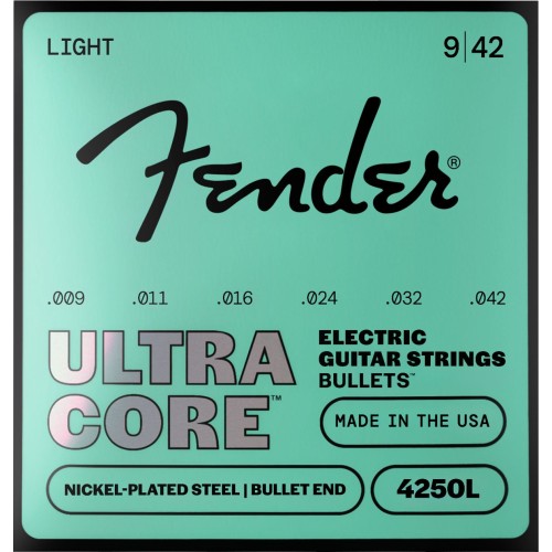 Fender 0733250503 Ultracore Bullets 4250L Guitar Strings, Nickel-Plated Steel, Bullet End, Gauges .009-.042