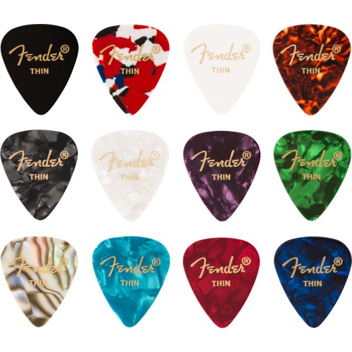Fender 0980300100 351 Shape, Celluloid Medley, Thin (12)